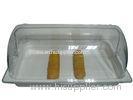 Lidded Rectangular Plastic Rattan Basket Tray Washable For Bread Storage