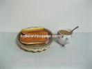 Hand Woven Brown Oval Poly Rattan Storage Baskets Tray For Bread Acid-Proof