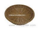 Hand Woven Stackable Poly Rattan Basket Tray Oval For Food Display