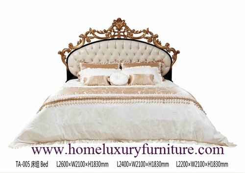 King Beds Europe classic bed royal luxury bed solid wood bed supplier Italy style