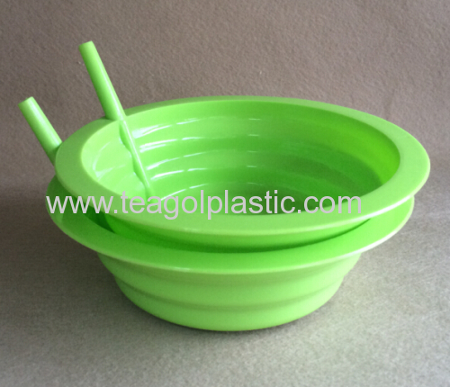 2PK plastic bowl with built in straw 2PK sippy bowls