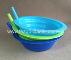 3PK bowls with built in straw 3PK sippy bowls plastic