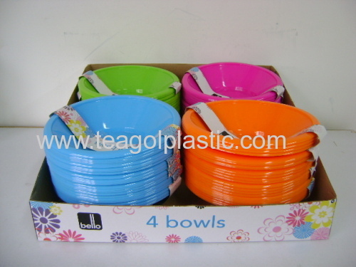 Picnic bowls 4PK plastic 7 inch in display box packing