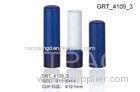 Eco Friendly Blue Frosted Version Lip Balm Tubes with Silkscreen , Lipstick Container
