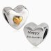 Special Design Antique Sterling Silver Happy Anniversary Gold Plated Heart Charm Beads