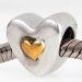 Special Design Antique Sterling Silver Happy Anniversary Gold Plated Heart Charm Beads