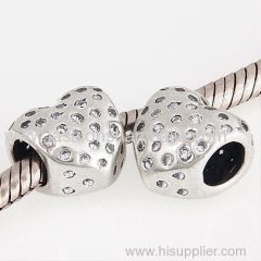 European Style Sterling Silver Sparkle of Love with Clear CZ Stone Charm