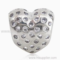 European Style Sterling Silver Sparkle of Love with Clear CZ Stone Charm