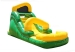 Family backyard green inflatable water slide