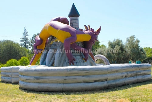 Grateful inflatable dragon jumping castles obstacle course