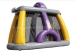 Backyard inflatable bounce with cannons