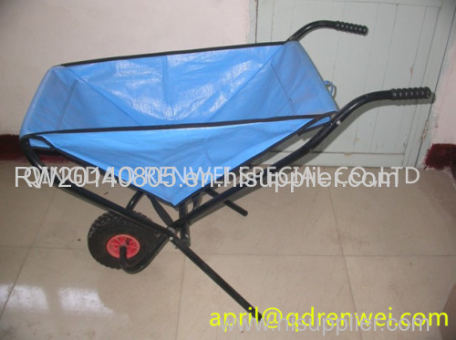 folding wheelbarrow with metal frame for garden usage