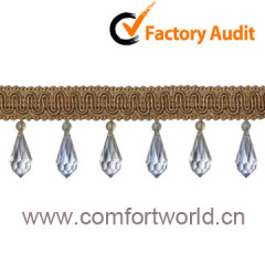 design polyester crystal curtain lace