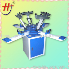 4 color 4 station carousel manual t shirt screen printing machine