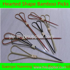 Heart-Shape Bamboo craft skewer picks/Loop Picks/Beaded &Acrylic Bamboo Food Picks