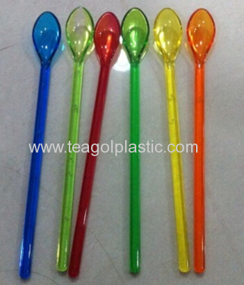 PS ice cream spoons 6PK with long handle in PVC box