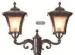 Brown Aluminum Outdoor Pole Lamps Antique European Pillar Lighting IP65