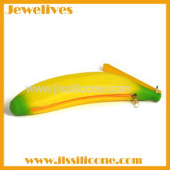 Silicone zipper money bag banana shape