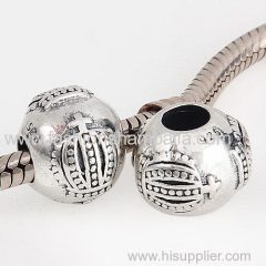 European Style Sterling Silver Crown Beads