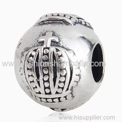 European Style Sterling Silver Crown Beads