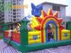 Colored Big Cat Inflatable Backyard Fun City For Bouncy Amusement Park