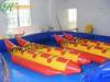 Commercial Banana Double PVC Inflatable Boat Rental For Water Racing Sport