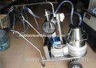 Mobile Dairy Stainless Steel Single Cow Milking Machine With Electric Motor , 25L