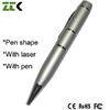 Personalized Laser Pointer Pen Shape USB Storage Drive 16MB , Silver / Black