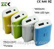 Mobile Phone / Ipad Tube Portable Power Bank 4400mAh With LED Light