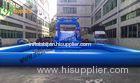 Big Blue Dolphin Inflatable Pool Water Slide For Outdoor Entertainment
