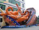 Giant Octopus PVC Commercial Inflatable Slide With Double Lane