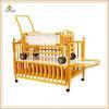 Nature Color Adjustable Wooden Baby Cribs And Small Cradle Inside