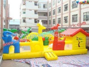 Custom Giant Inflatable Amusement Park with Thick D Anchor Point for Child, Kids Playing