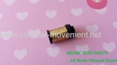 Handcrank Music Box Movement Parts 18 Note Pinned Drum