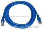 indoor installation Cat5e UTP 26AWG Network Patch Cord with PVC Jacket , Blue