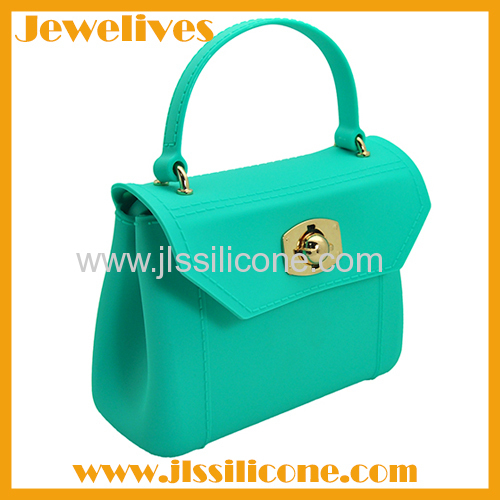 Lock style silicone shoulder and hand bag