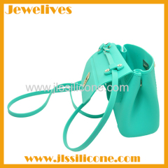 Lock style silicone shoulder and hand bag