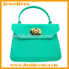 Lock style silicone shoulder and hand bag