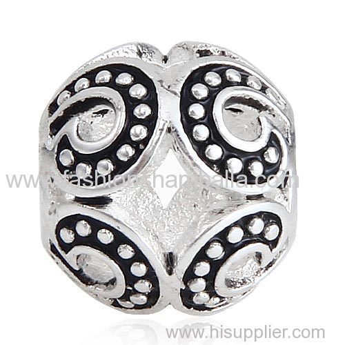 Beautiful Design European Style Sterling Silver Powerful Wave Beads
