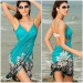 Fashion open back cover up beach wrap dress/ beach dress 2014