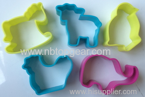 5pcs animals plastic PP cookie mould biscuit cutter