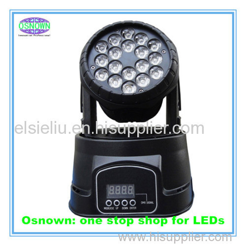 18 Pcs 1W/3W Mini LED Moving Head Wash Beam Light
