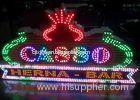 Bulding / Casino Decoration Advertising LED Signs With Single Color Lamp 9mm 12mm