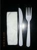 Eco Friendly Disposable Plastic Cutlery , Knife Fork And Napkin Kit