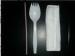 Spork Straw Disposable Plastic Cutlery / Napkin Kit For Fast Food