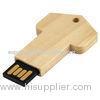 Key Shape Wooden Thumb Drive Eco-friendly , Memory 8GB / 16GB / 32GB