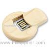 Round Shape Wooden Thumb Drive , Watherproof Wooden USB Memory 8GB High Speed 2.0 Interface