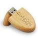 Oval Shaped Bamboo / Wood Encrypt USB Thumb Drive 4GB