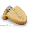 Oval Shaped Bamboo / Wood Encrypt USB Thumb Drive 4GB