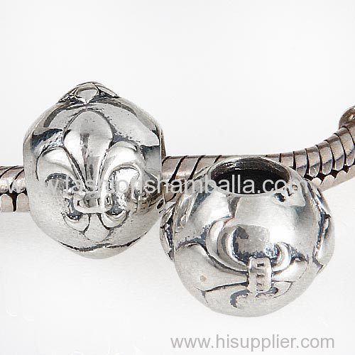 European Style Sterling Silver fleur de lis Beads Hot New Product for 2014